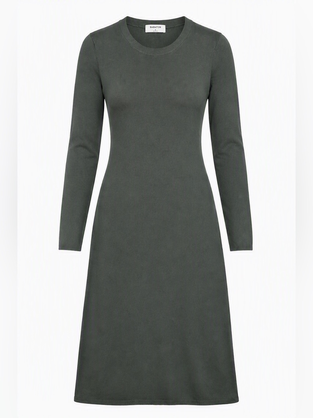 Babaton Sage Green Long Sleeve Knit Maxi Dress sz S